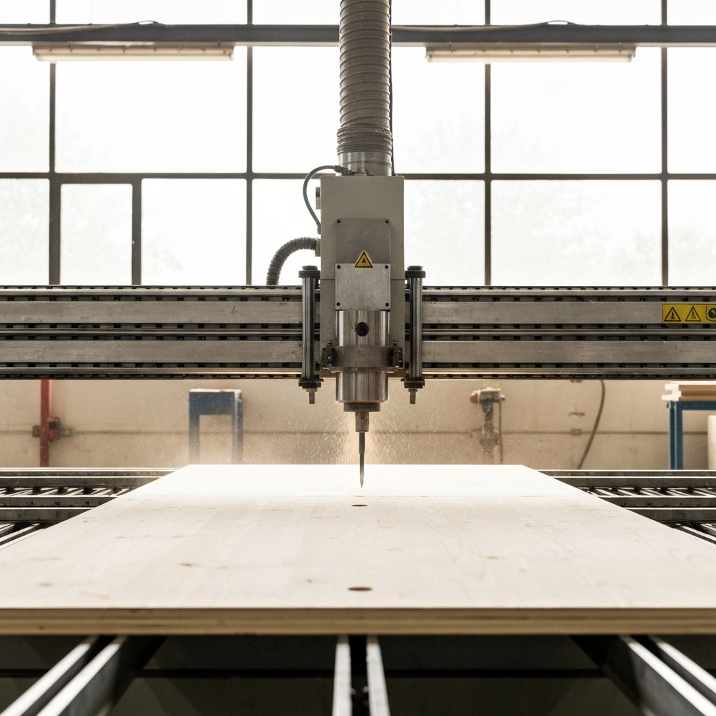 CNC machine carving intricate patterns into wood